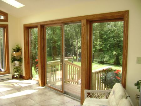 6' slider with fixed side panels