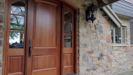 Custom arched entry door assembly