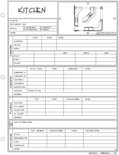 Master Set - Interior Finish Schedule example